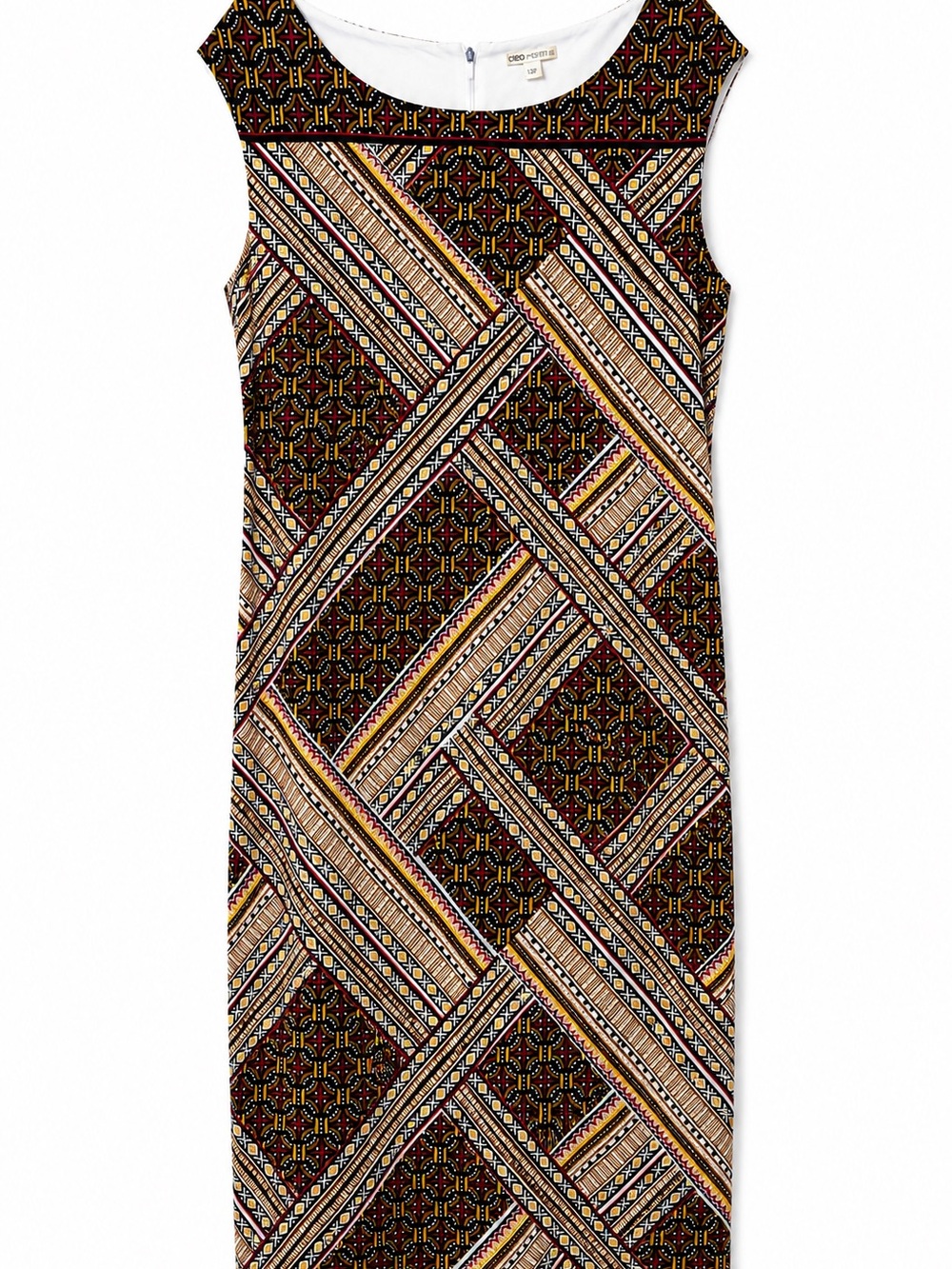 Cato Plus Size 26/28W Geometric Print Cap Sleeve Lined Maxi Dress